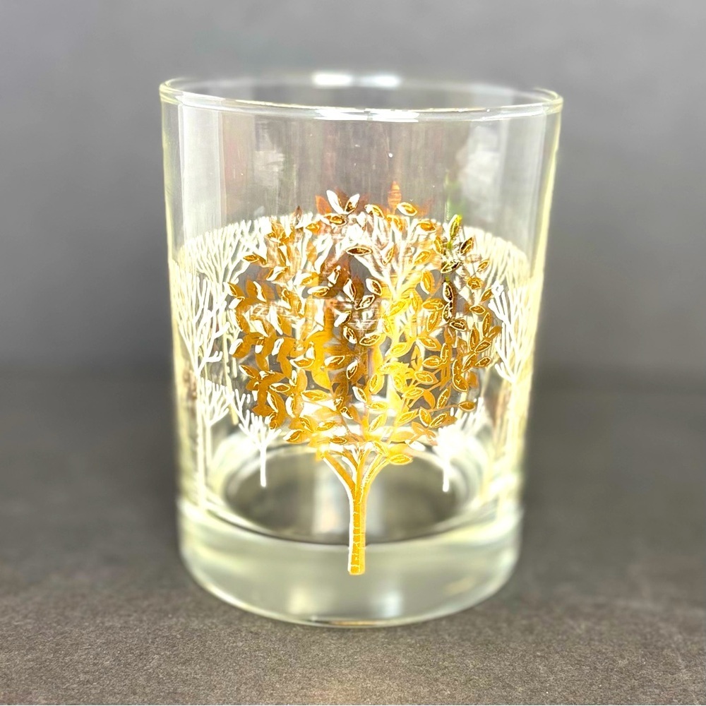 Otagiri Tree Of Life Lowball Old Fashioned Cocktail Glass Midcentury RARE